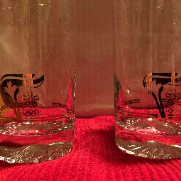 Dining Set Of 3 1988 Petro Canada Calgary Olympic 22k Gold Trim Tall